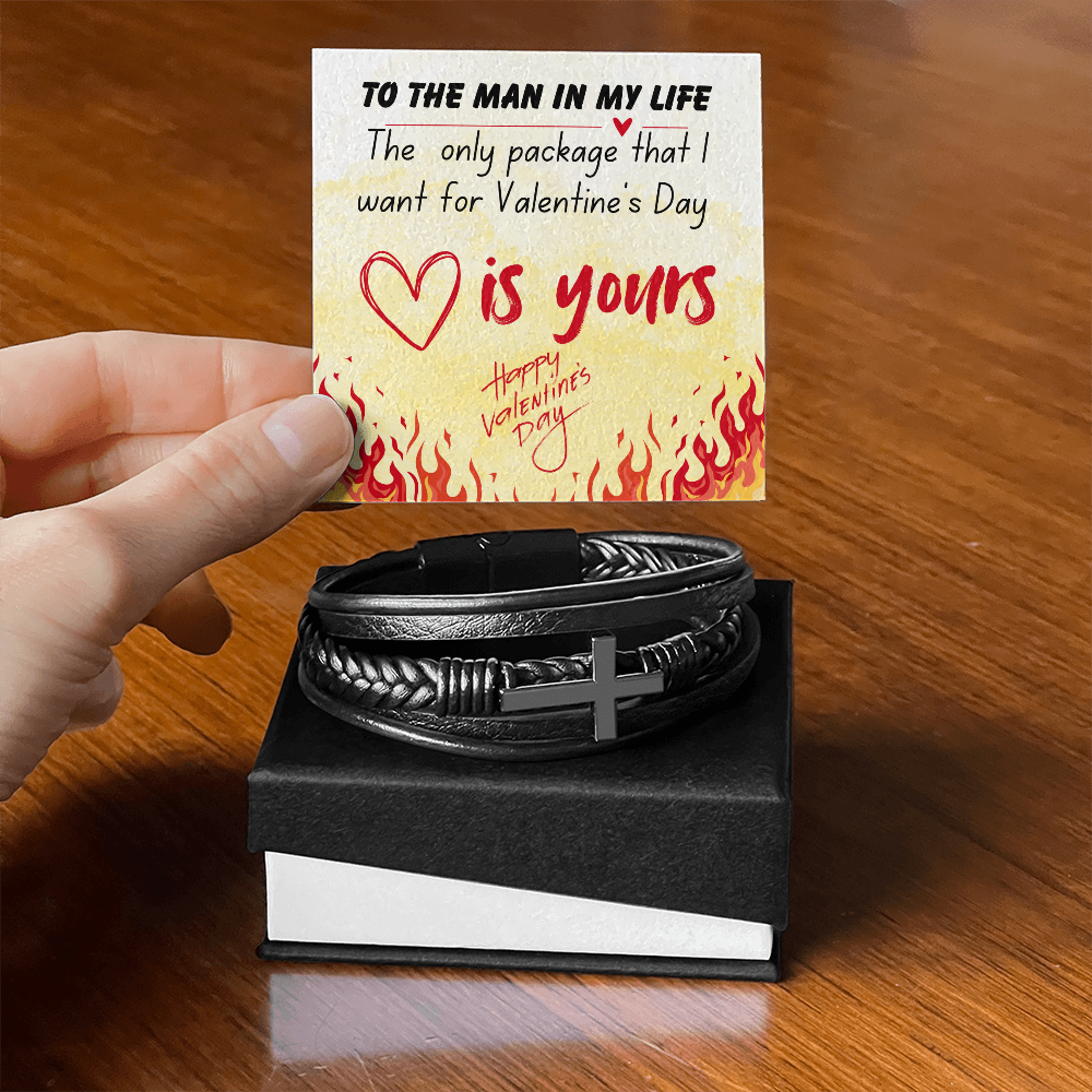 To the man in my life - The only package - Men's Cross Bracelet