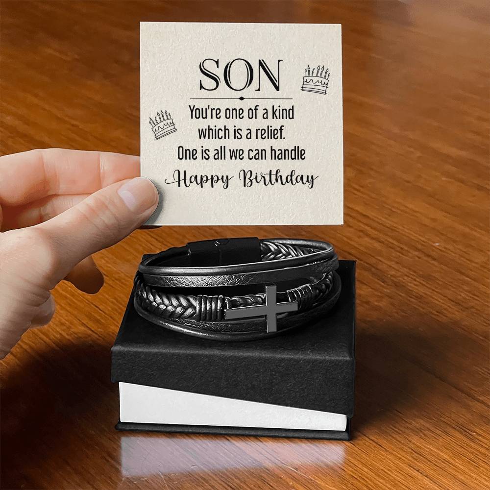 To Son - Son. You're one - Men's Cross Bracelet