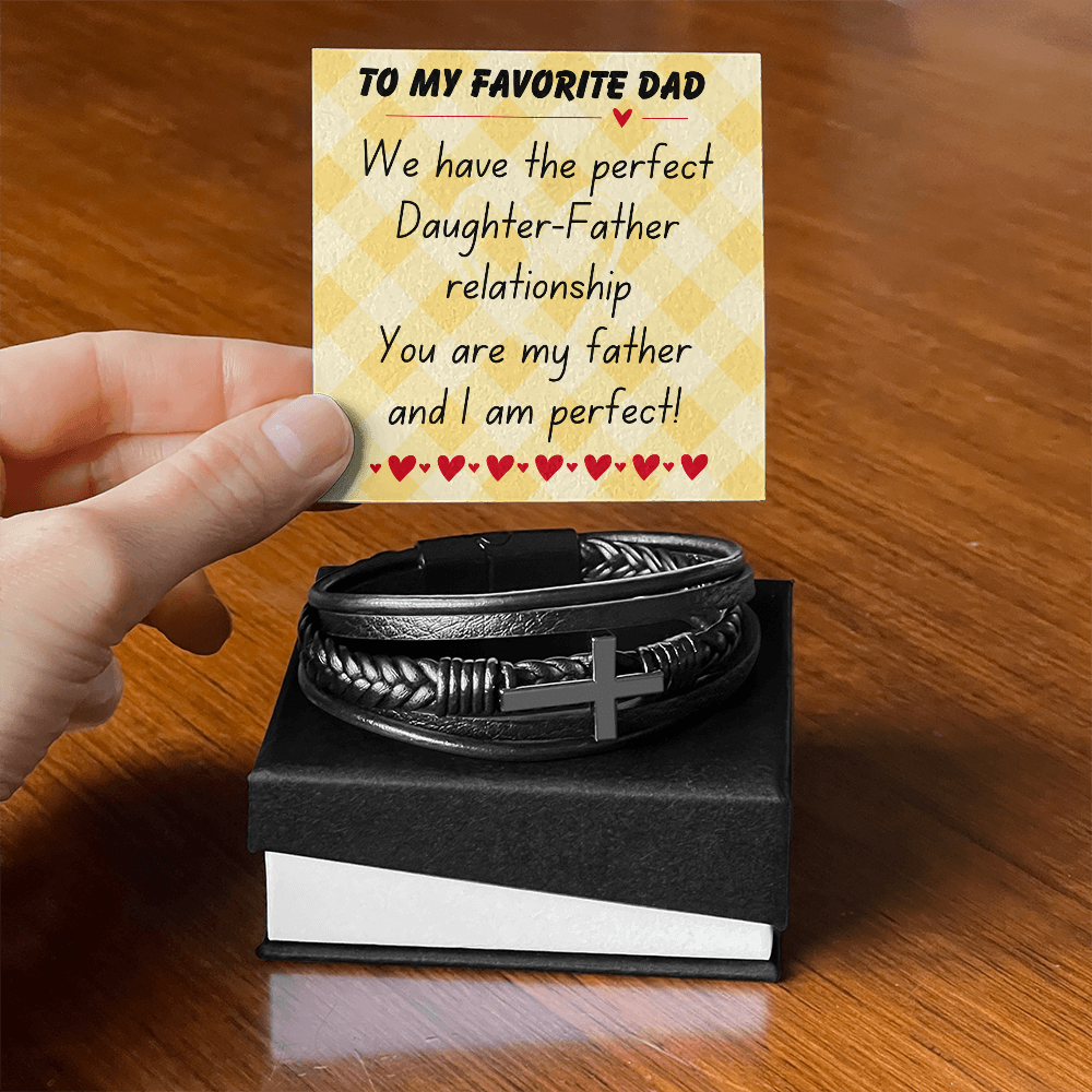 To my favorite dad - We have the perfect - Men's Cross Bracelet