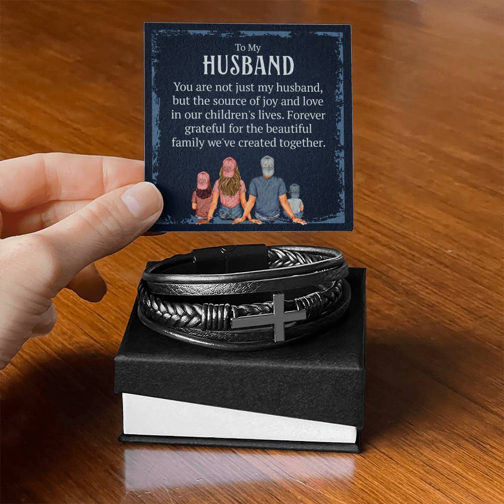 To Husband - To my husband - Men's Cross Bracelet