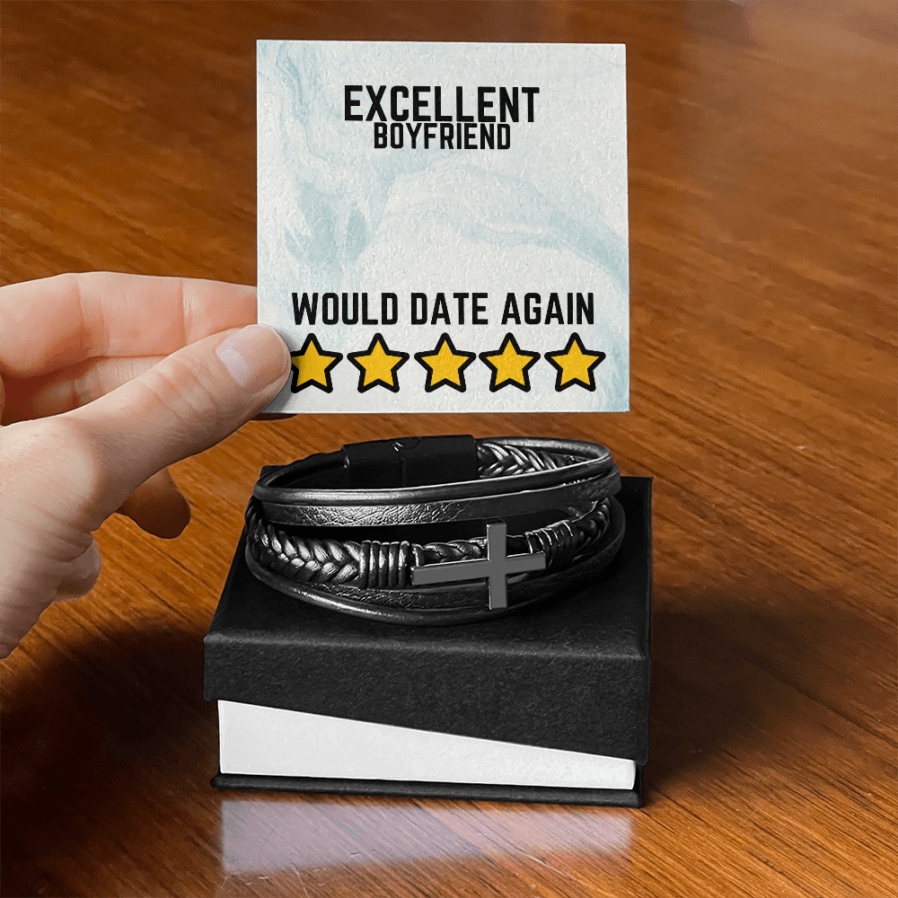 Excellent Boyfriend - Would date again - Men's Cross Bracelet