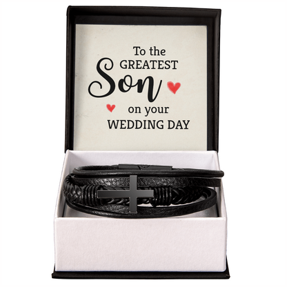 To Son - To the greatest son - Men's Cross Bracelet