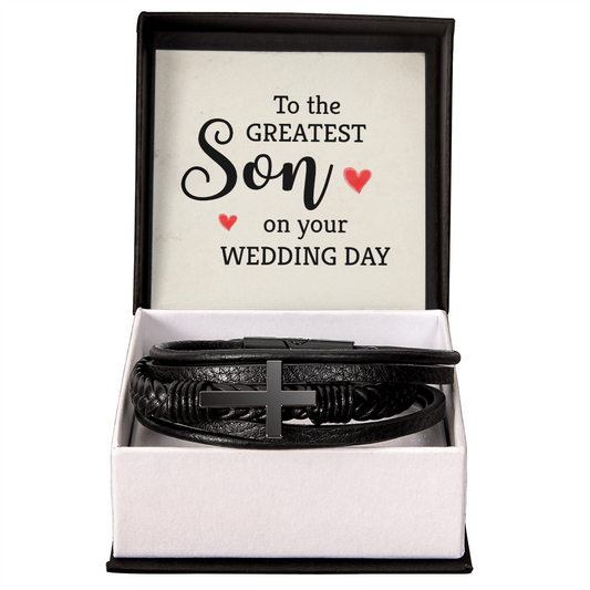 To Son - To the greatest son - Men's Cross Bracelet
