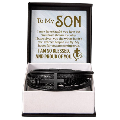 To Son - To my son. I may - Men's Cross Bracelet