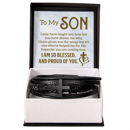 To Son - To my son. I may - Men's Cross Bracelet
