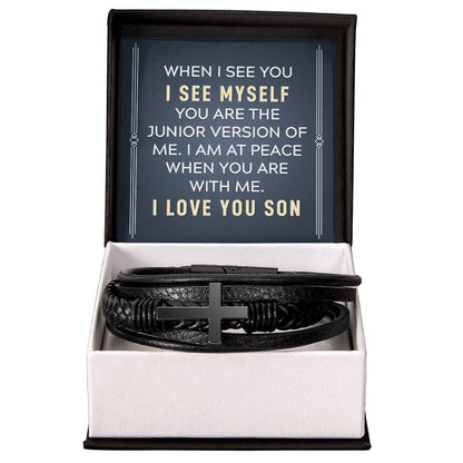 To Son - When I see you - Men's Cross Bracelet