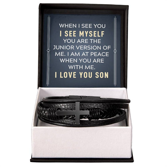 To Son - When I see you - Men's Cross Bracelet