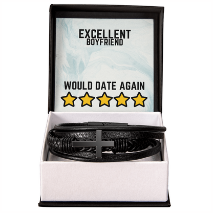 Excellent Boyfriend - Would date again - Men's Cross Bracelet