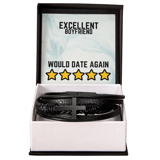 Excellent Boyfriend - Would date again - Men's Cross Bracelet