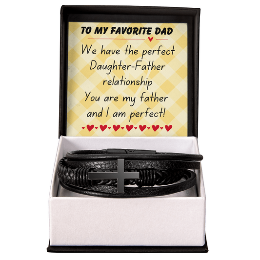 To my favorite dad - We have the perfect - Men's Cross Bracelet