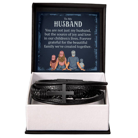 To Husband - To my husband - Men's Cross Bracelet