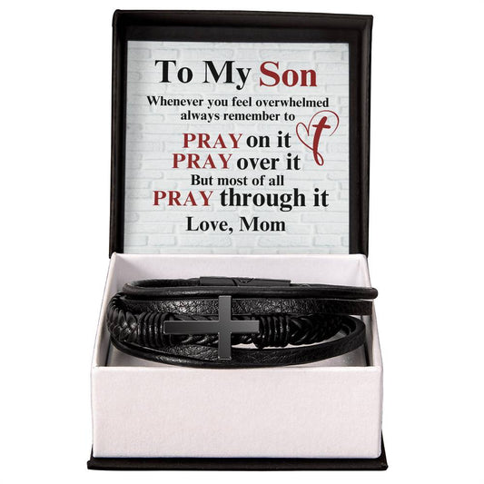 To Son - To my son. Whenever - Men's Cross Bracelet