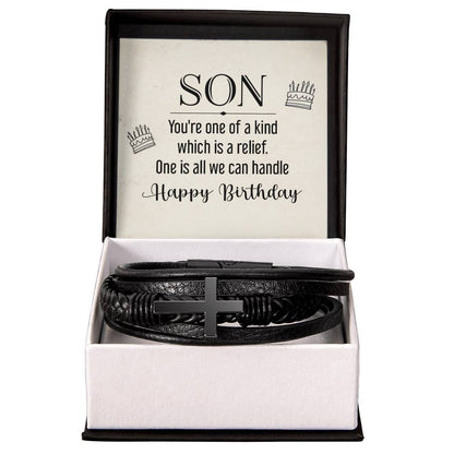 To Son - Son. You're one - Men's Cross Bracelet
