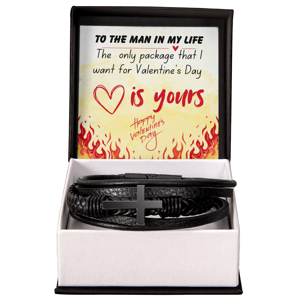 To the man in my life - The only package - Men's Cross Bracelet