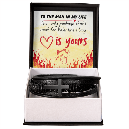 To the man in my life - The only package - Men's Cross Bracelet