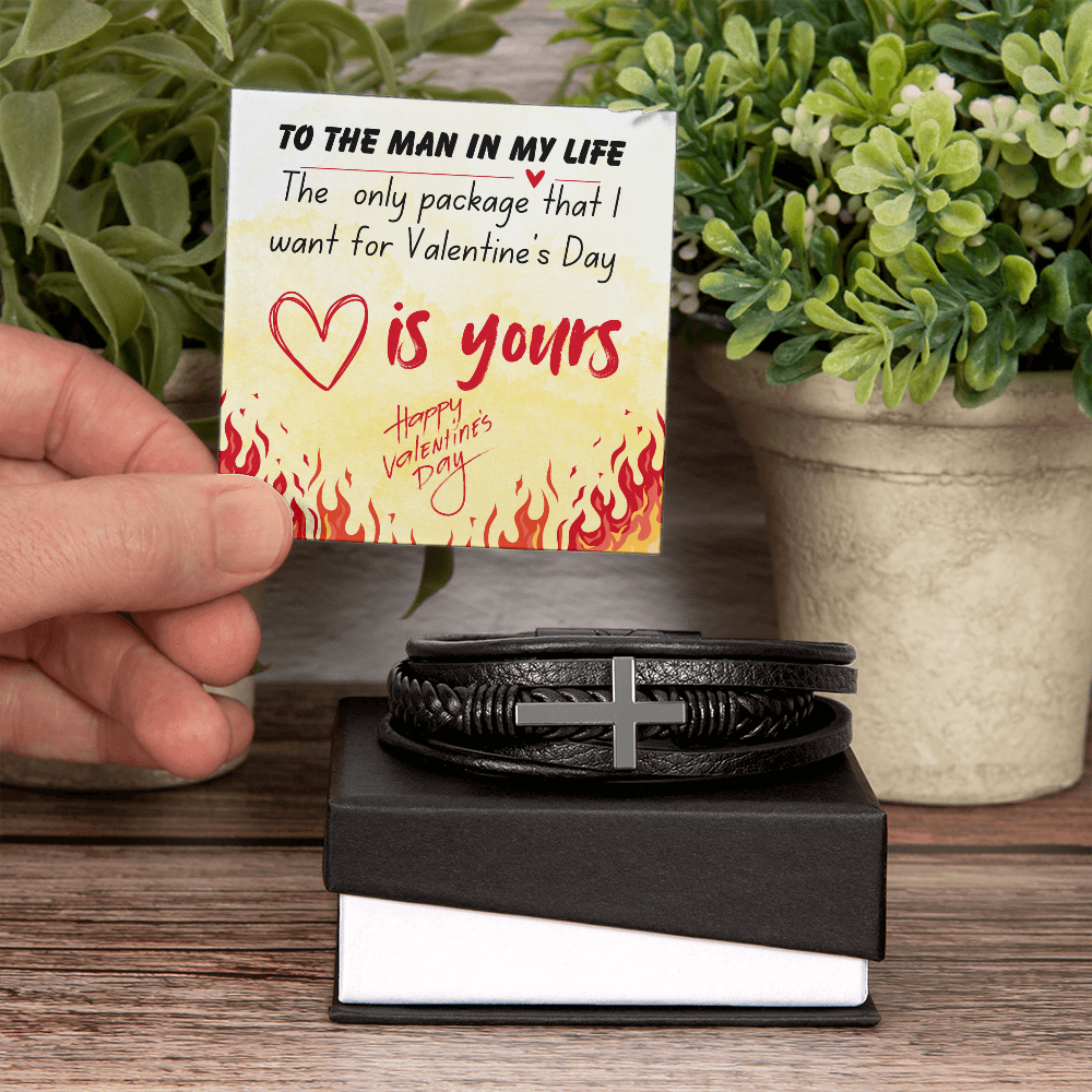 To the man in my life - The only package - Men's Cross Bracelet
