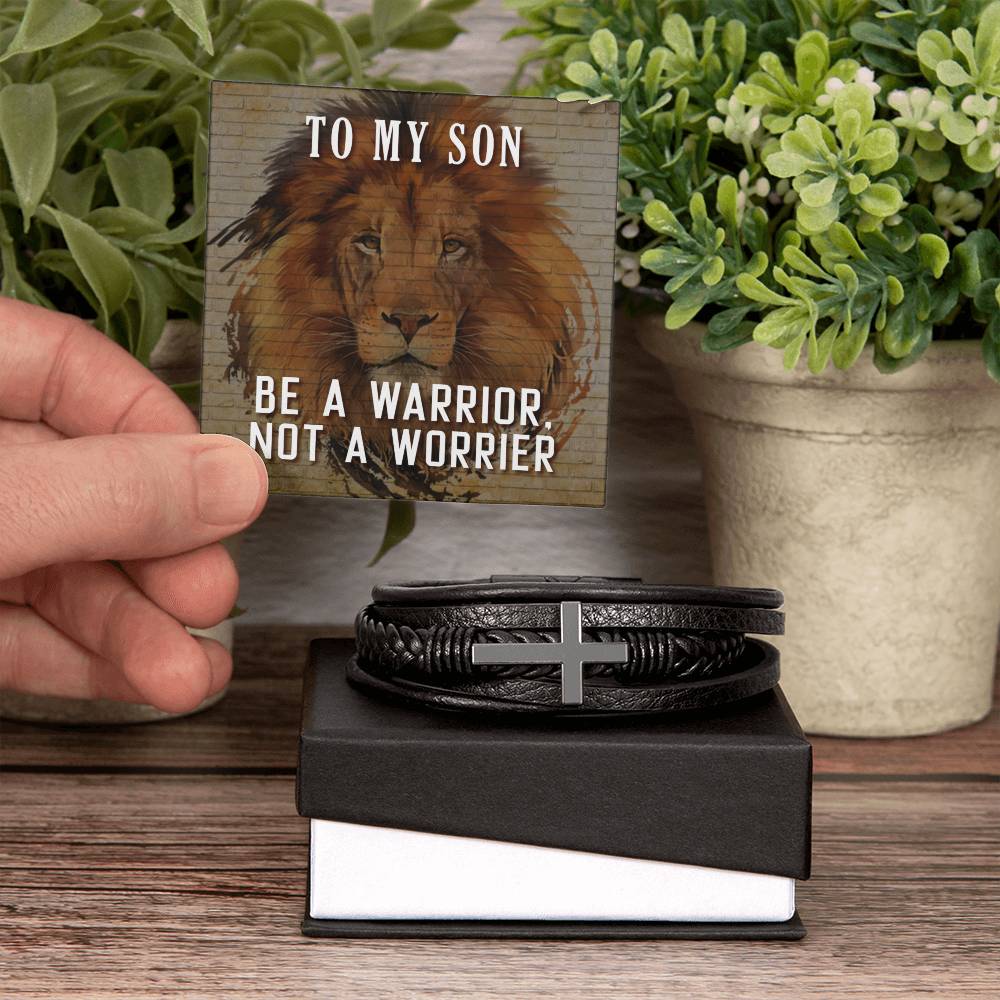 To Son - To my son. Be - Men's Cross Bracelet