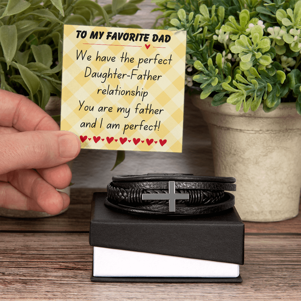 To my favorite dad - We have the perfect - Men's Cross Bracelet