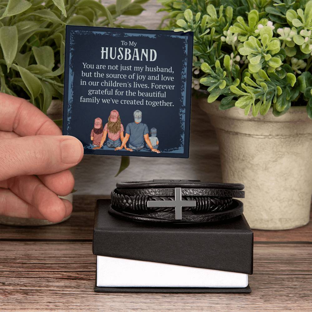 To Husband - To my husband - Men's Cross Bracelet