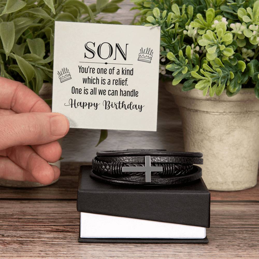 To Son - Son. You're one - Men's Cross Bracelet