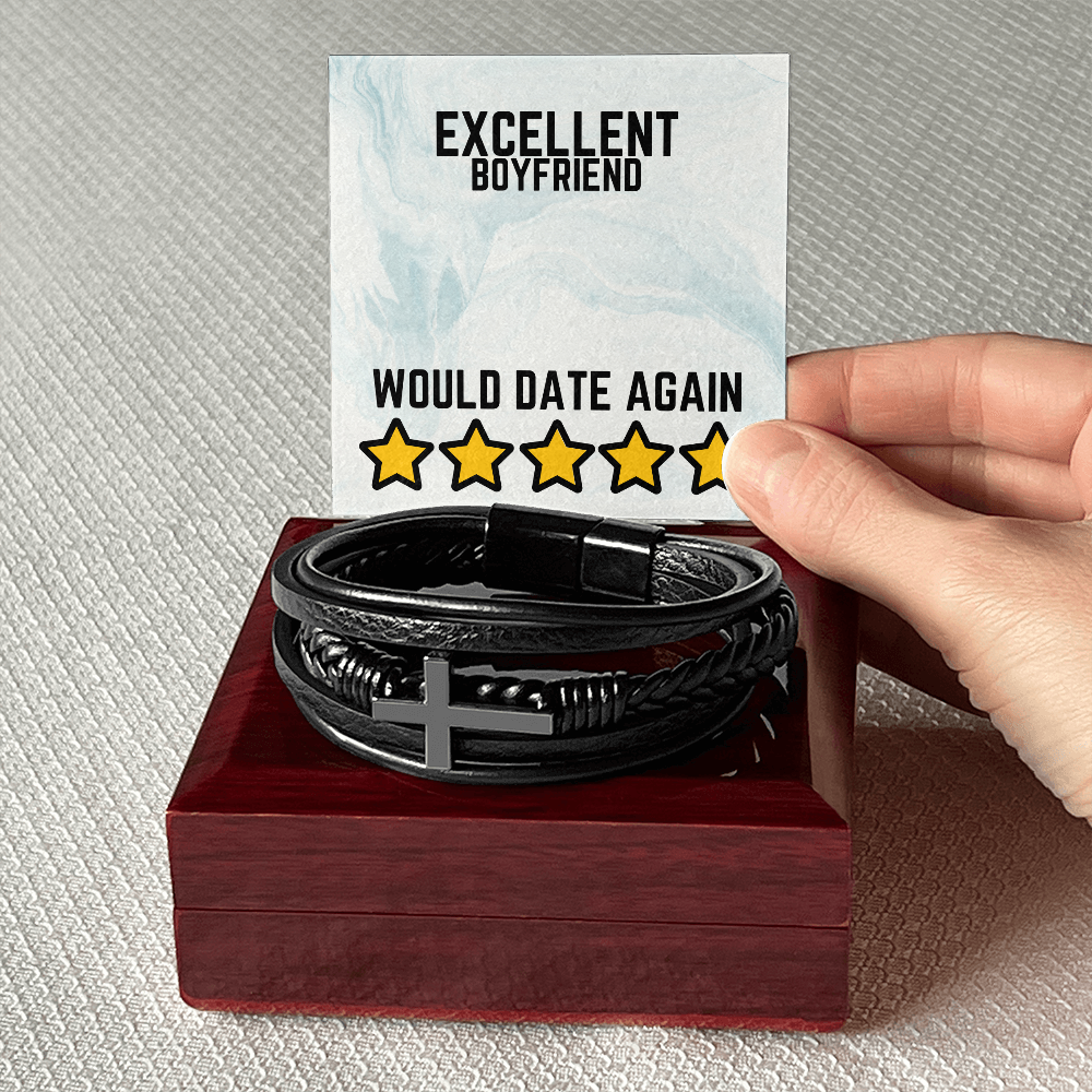Excellent Boyfriend - Would date again - Men's Cross Bracelet