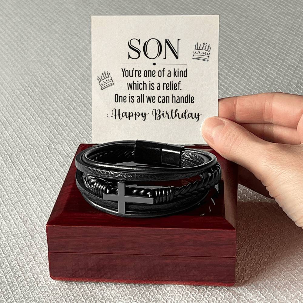 To Son - Son. You're one - Men's Cross Bracelet