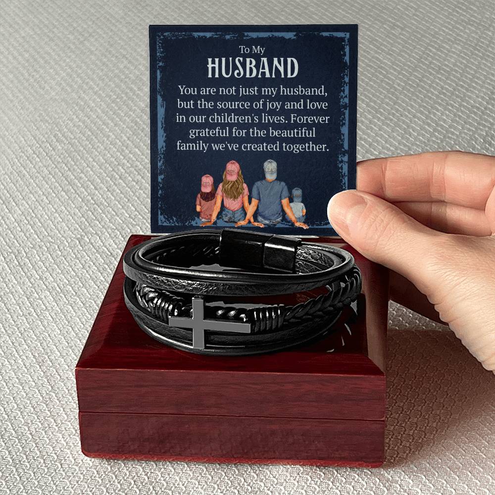 To Husband - To my husband - Men's Cross Bracelet