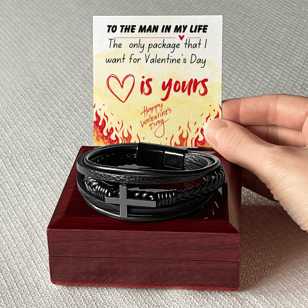 To the man in my life - The only package - Men's Cross Bracelet