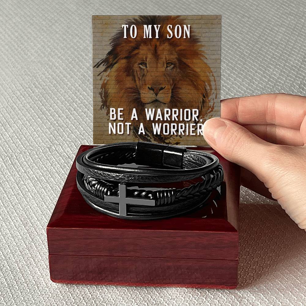 To Son - To my son. Be - Men's Cross Bracelet