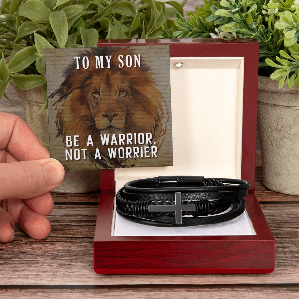 To Son - To my son. Be - Men's Cross Bracelet