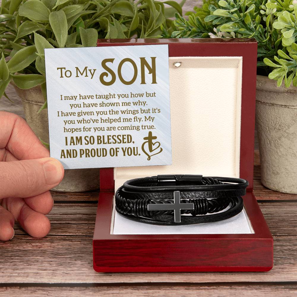 To Son - To my son. I may - Men's Cross Bracelet