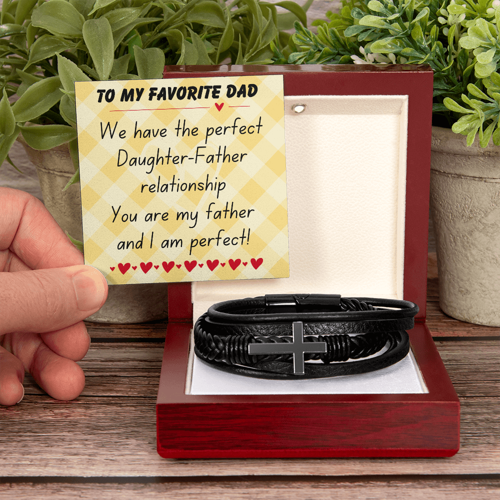 To my favorite dad - We have the perfect - Men's Cross Bracelet