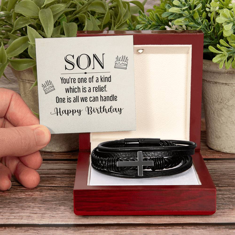 To Son - Son. You're one - Men's Cross Bracelet
