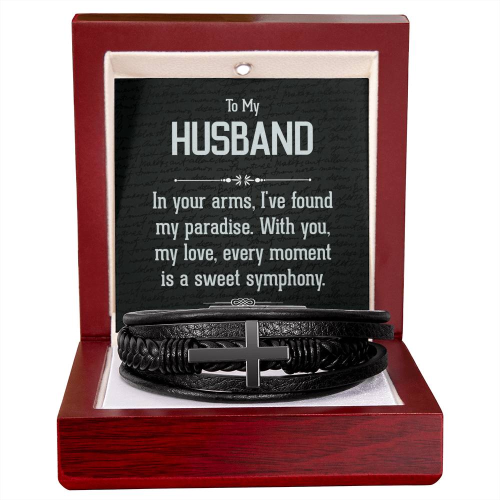 To Husband - To my husband - Men's Cross Bracelet