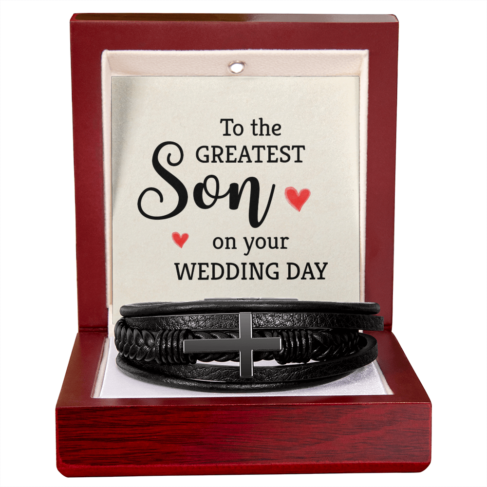 To Son - To the greatest son - Men's Cross Bracelet