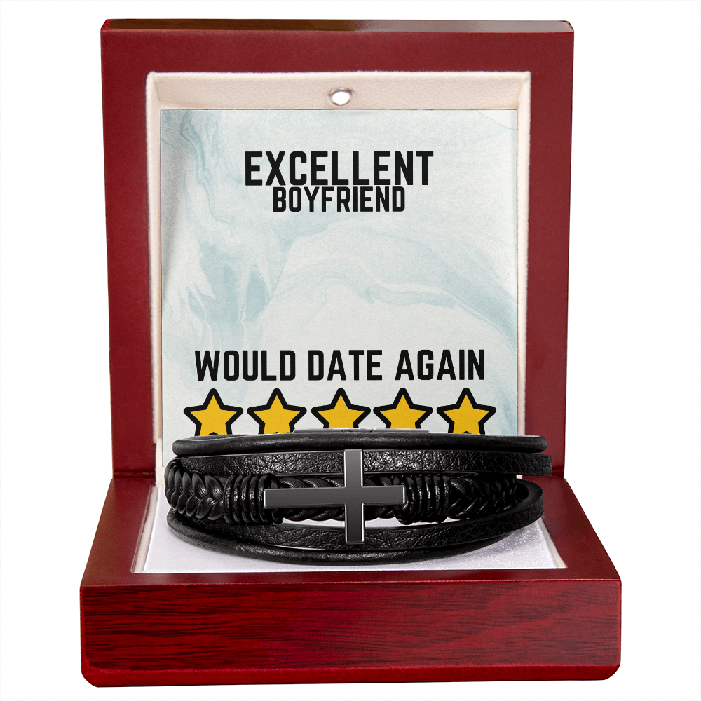 Excellent Boyfriend - Would date again - Men's Cross Bracelet