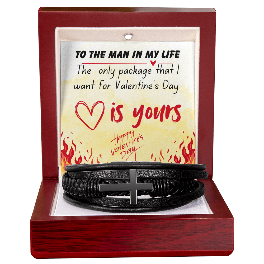 To the man in my life - The only package - Men's Cross Bracelet