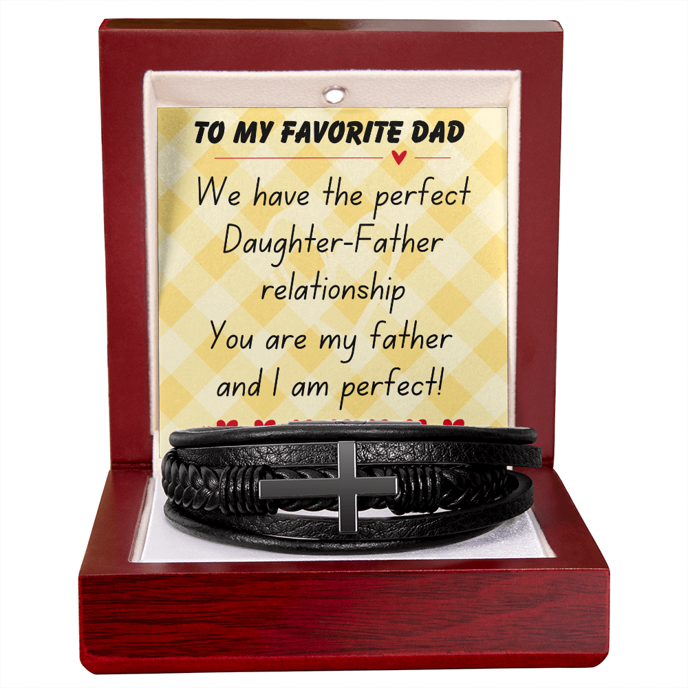 To my favorite dad - We have the perfect - Men's Cross Bracelet