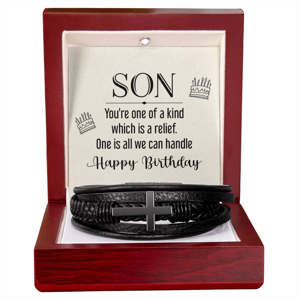 To Son - Son. You're one - Men's Cross Bracelet