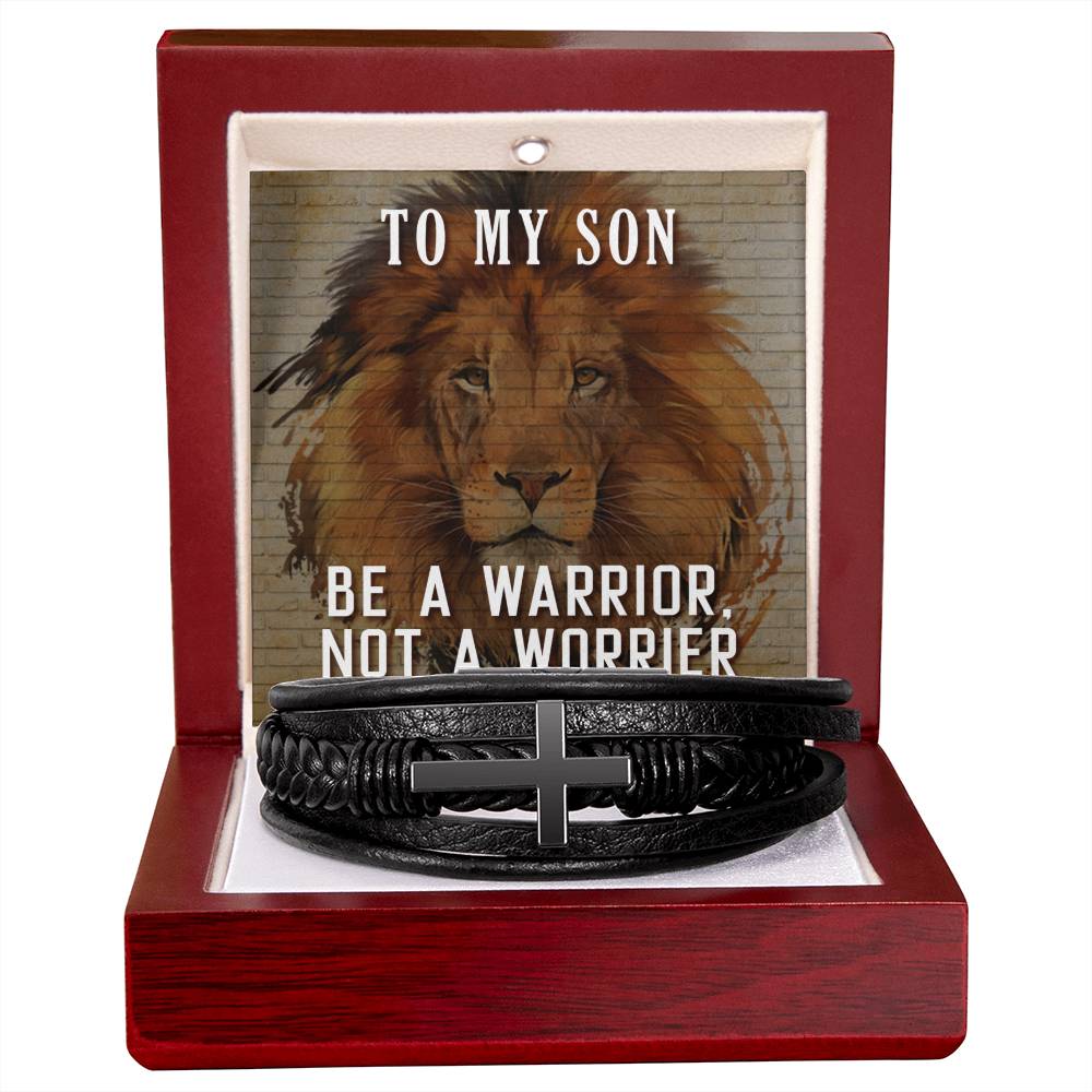 To Son - To my son. Be - Men's Cross Bracelet