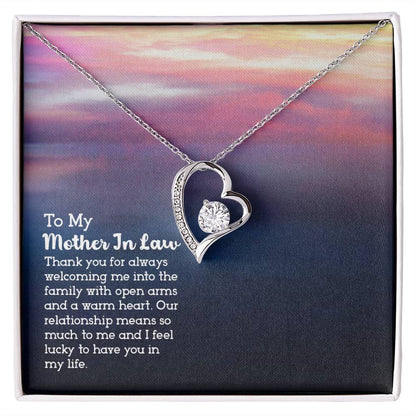 To Mother In Law - Thank you for always - Forever Love Necklace