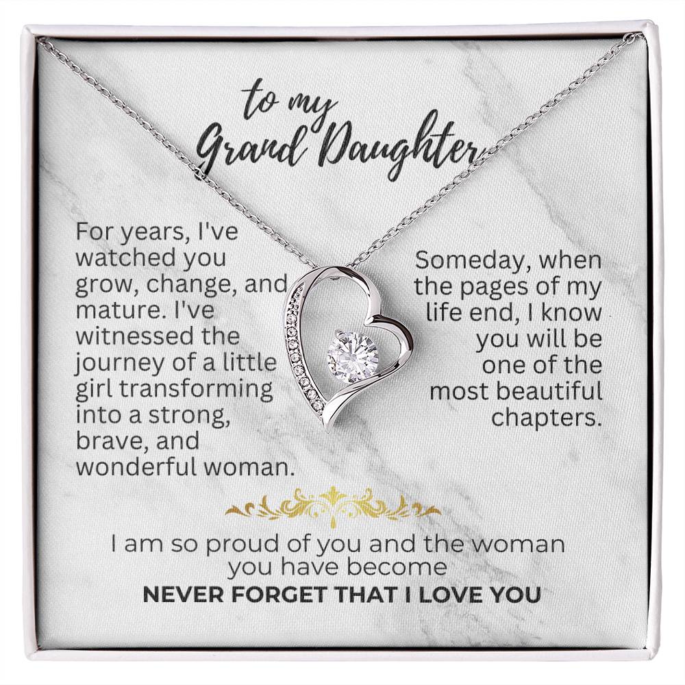 To Granddaughter - For years - Forever Love Necklace