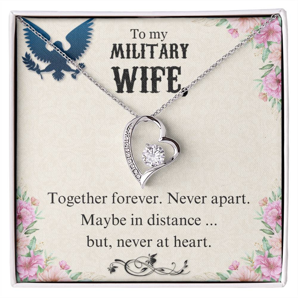 To Military Wife - Together forever - Forever Love Necklace