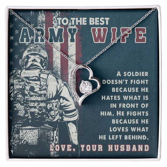 To Army Wife - A soldier - Forever Love Necklace