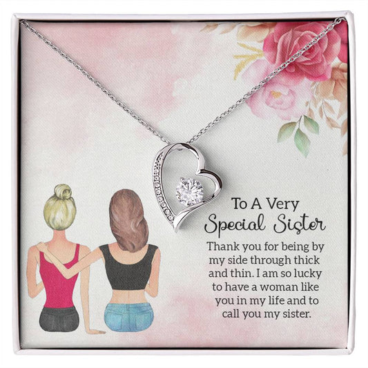 To Sister - Thank you - Forever Love Necklace