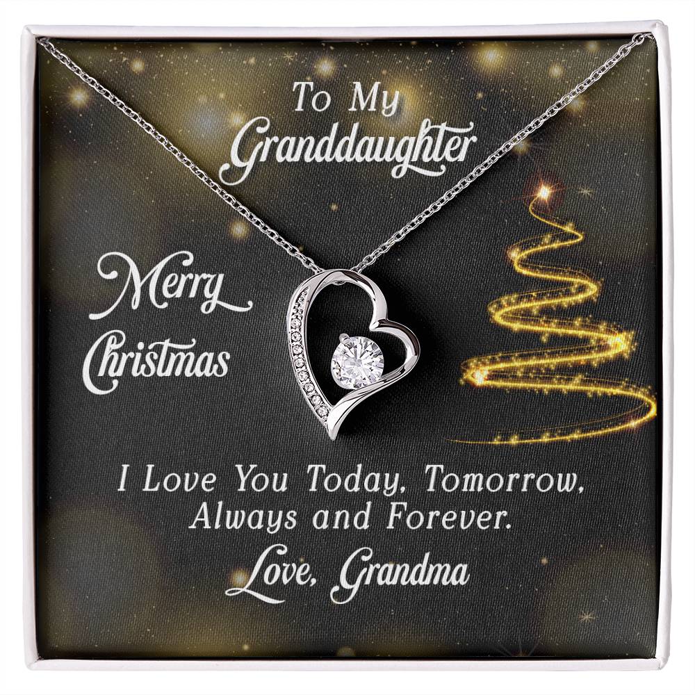 To Granddaughter - Merry Christmas - Forever Love Necklace