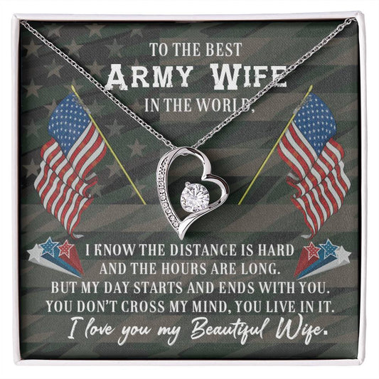 To Army Wife - I know the distance - Forever Love Necklace