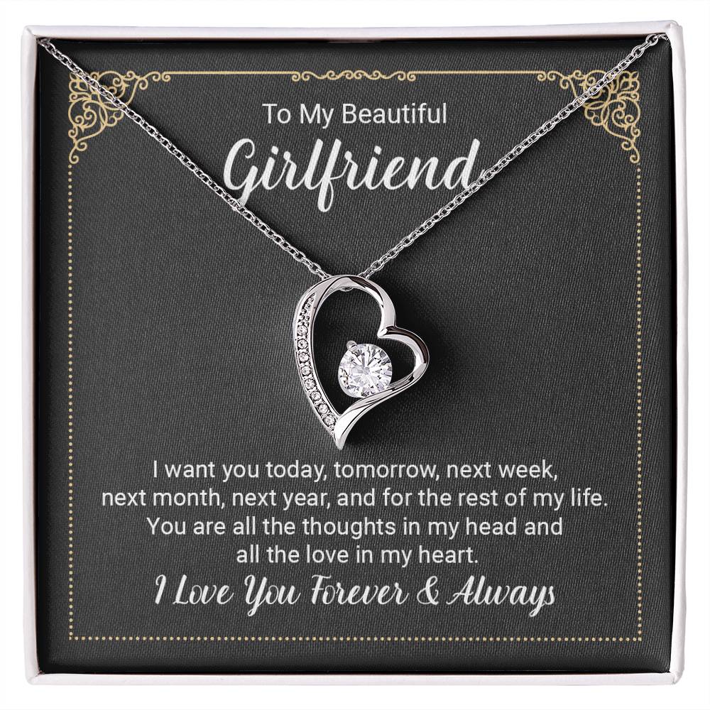 To Girlfriend - I want you today - Forever Love Necklace