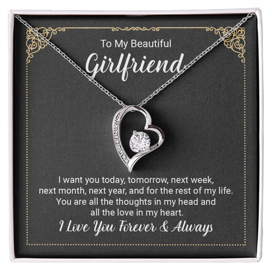 To Girlfriend - I want you today - Forever Love Necklace