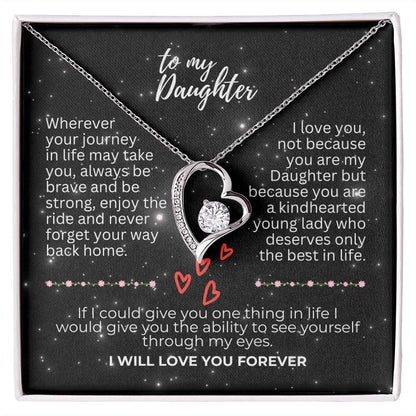 To Daughter - Wherever your journey - Forever Love Necklace